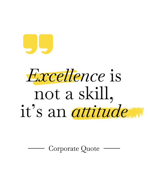 Quote about Excellence is an Attitude Instagram Post Vertical Design Template
