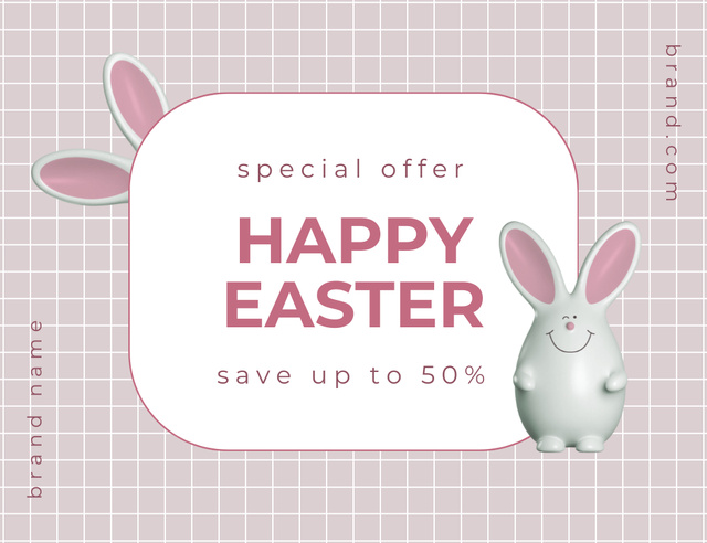 Platilla de diseño Special Offer for Easter with Bunny Figurine Thank You Card 5.5x4in Horizontal