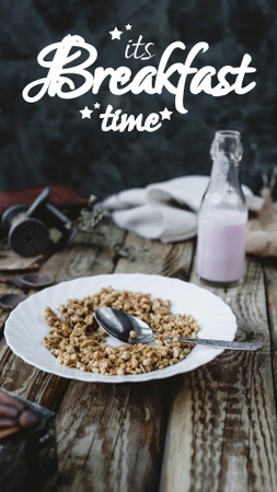 Breakfast Time Inspiration with Musli in Plate Instagram Story tervezősablon