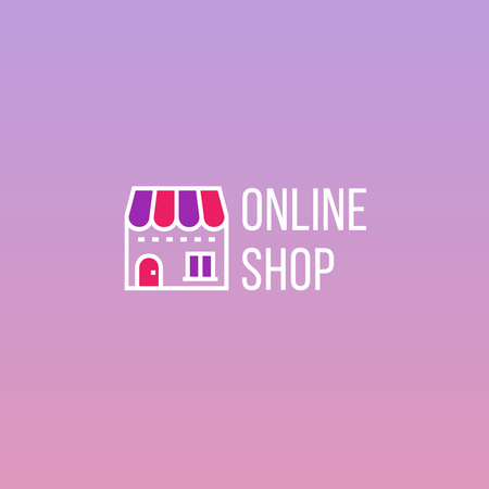 Online Shop Services Offer on Gradient Logo Design Template
