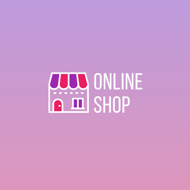 Online Shop Services Offer on Gradient Logo tervezősablon
