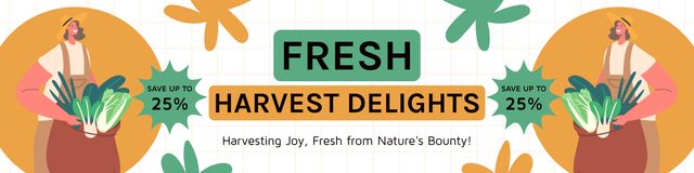 Farm Fresh Harvest Discount Offer Twitter Modelo de Design