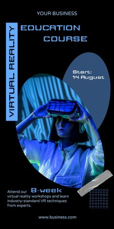 Woman using Virtual Reality Glasses Graphic Šablona návrhu