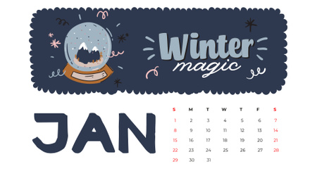 Designvorlage Winter Holidays decor and symbols für Calendar