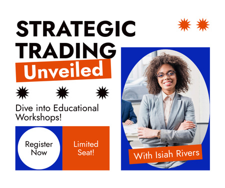 Educational Workshop on Studying Stock Trading Strategies Facebook Design Template
