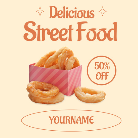 Discount Offer on Delicious Street Food Instagram Design Template