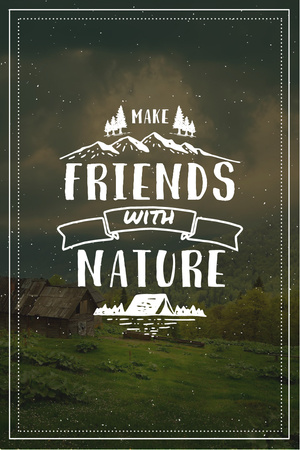 Template di design Citazione della natura con Scenic Mountain View Pinterest