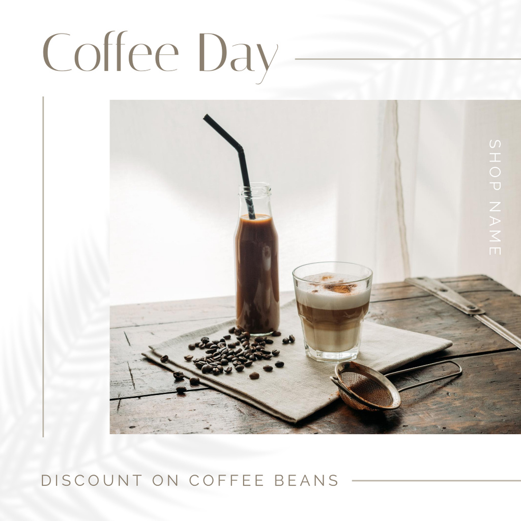 Ontwerpsjabloon van Instagram van Coffee Shop Promotion with Discount 