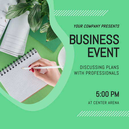 Business Event Announcement on Green Instagram Design Template