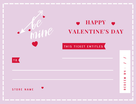 Congratulatory Blank for Valentine's Day Thank You Card 5.5x4in Horizontal Design Template