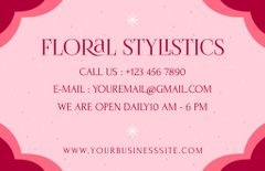 Flower Shop Advertisement with Pink Flower Illustration