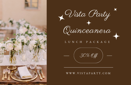 Quinceanera Lunch Package Discount Flyer 5.5x8.5in Horizontal Design Template