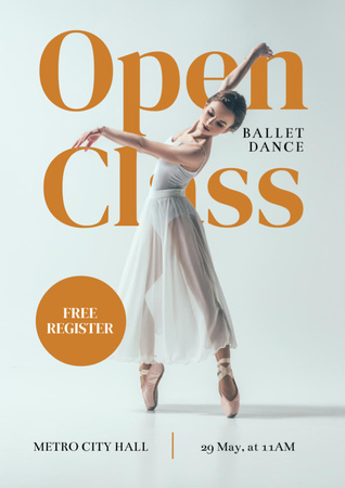 Ballet Class Advertising Flyer A4 Design Template