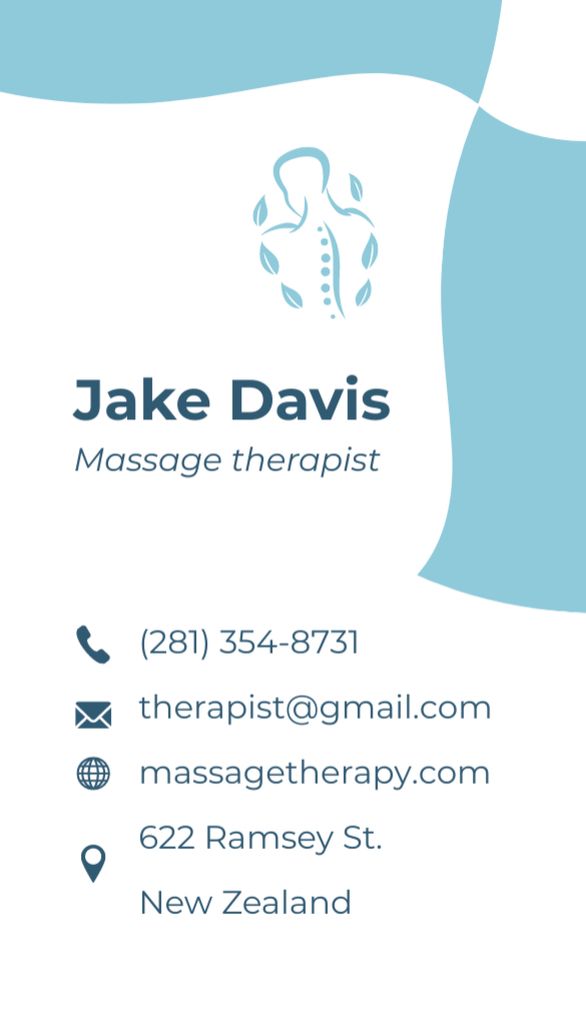 Massage Therapy Services Offer Business Card US Vertical Šablona návrhu