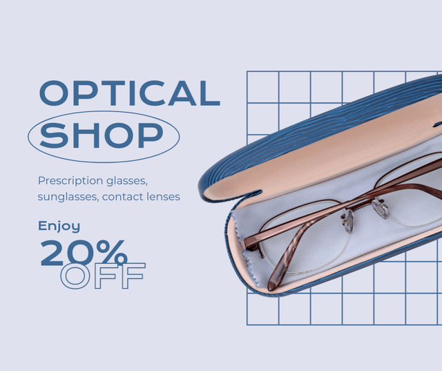 Grand Sale Announcement at Optical Store Facebookデザインテンプレート
