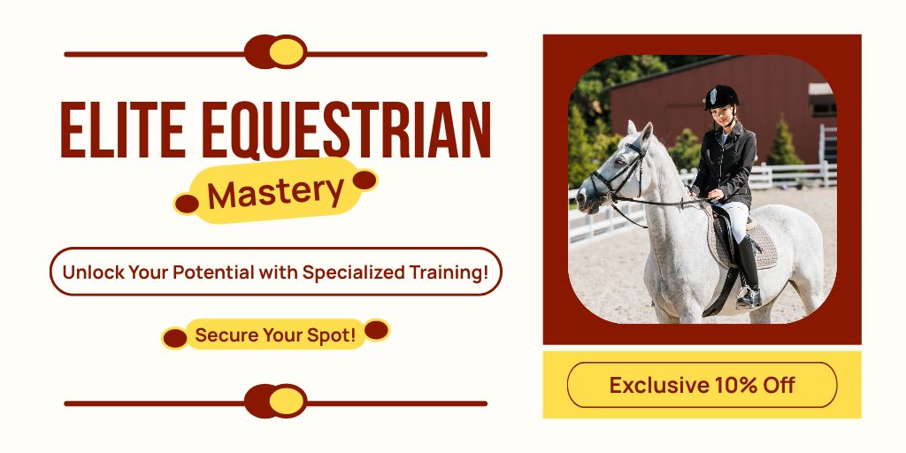 Exclusive Discount On Elite Equestrian Mastery Offer Twitter Design Template