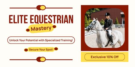 Designvorlage Exklusiver Rabatt auf das Elite Equestrian Mastery-Angebot für Twitter