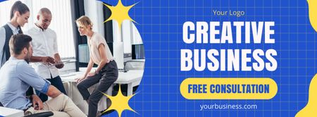 Offer of Free Consultation from Creative Business Agency Facebook cover Design Template