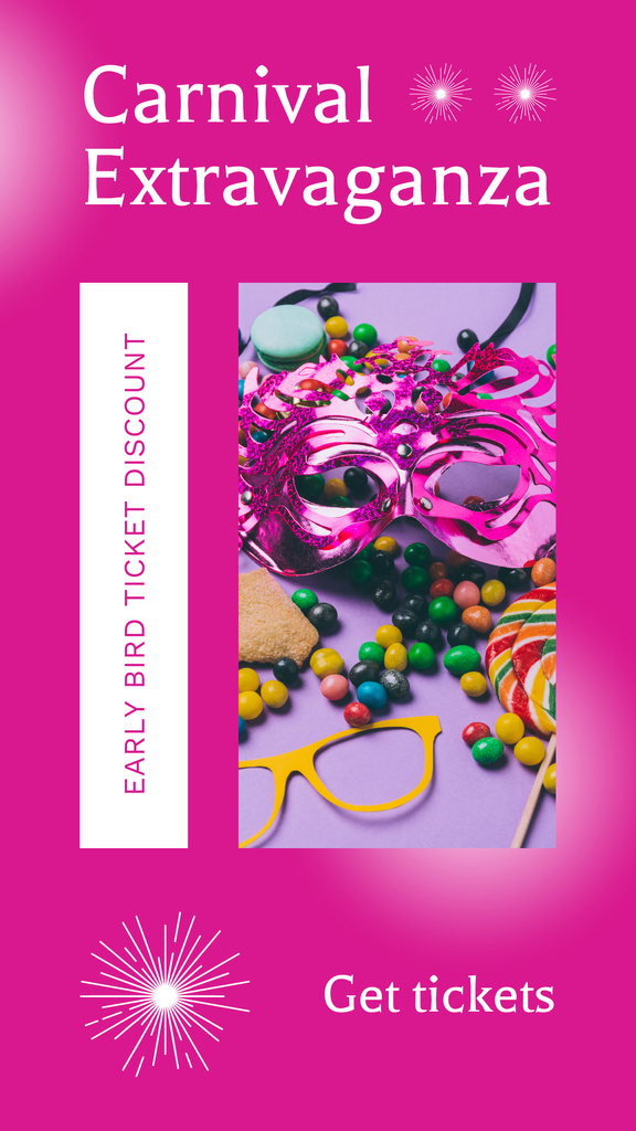 Designvorlage Special Fun At Carnival Extravaganza With Discounted Entry für Instagram Story