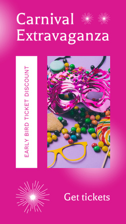 Különleges szórakozás a Carnival Extravaganza rendezvényen kedvezményes belépővel Instagram Story tervezősablon