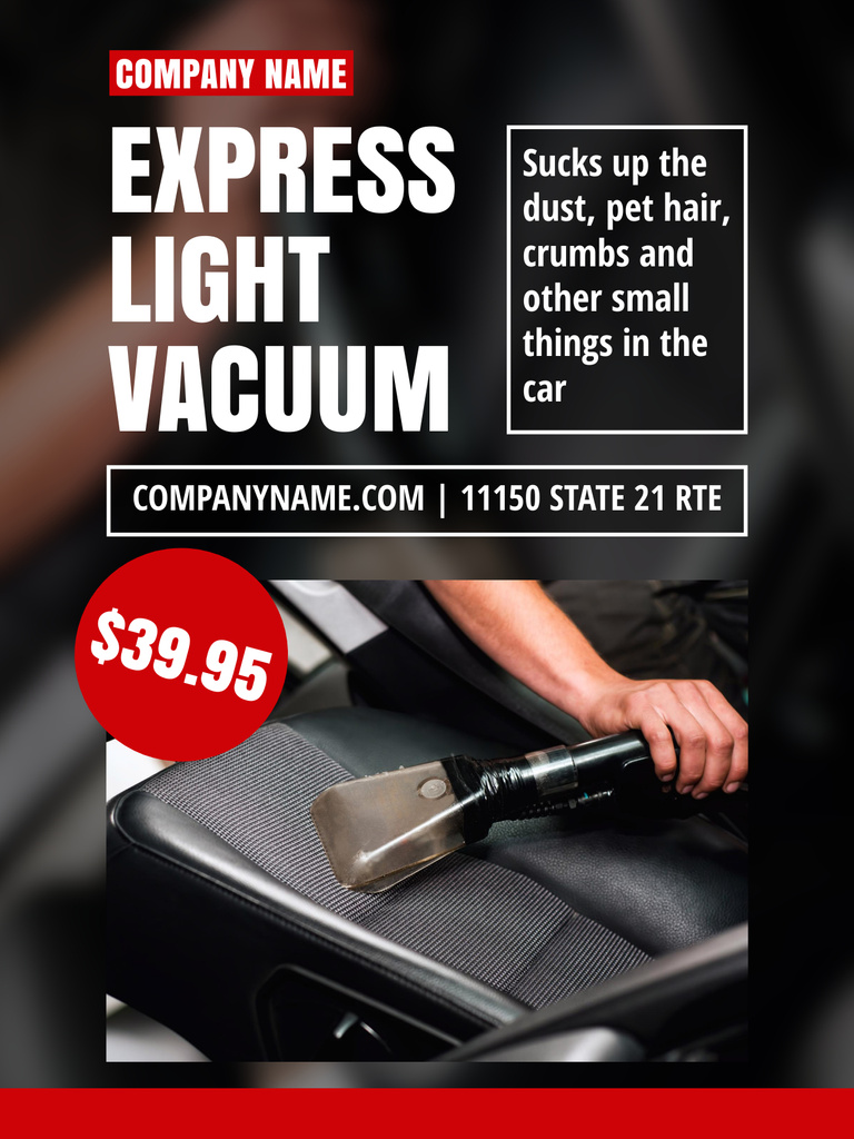 Offer of Vacuum Cleaner for Car Poster US Modelo de Design
