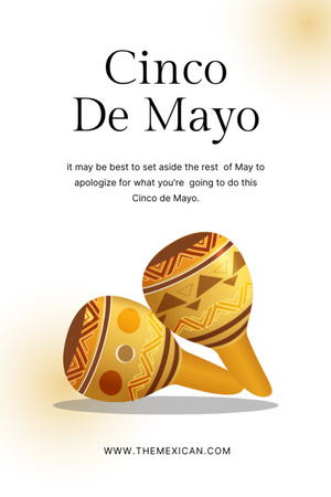 Holiday Cinco de Mayo Inspirational Wish With Colorful Maracas Postcard 4x6in Vertical Πρότυπο σχεδίασης