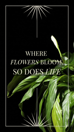 Template di design Pianta in fiore e citazione ispiratrice TikTok Video