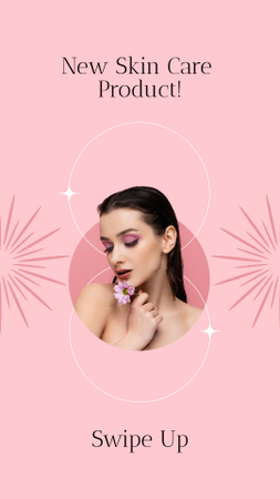 Modèle de visuel Skincare Ad with Beautiful Woman - Instagram Story