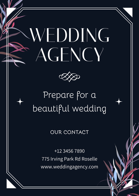 Wedding Planning Agency Offer Poster Design Template