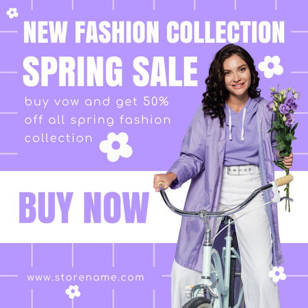 Plantilla de diseño de Anuncio de venta de la nueva colección de moda de primavera Instagram AD 