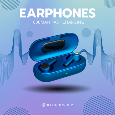 New May of Wireless Headphones Tanıtımı Instagram Tasarım Şablonu