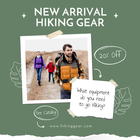 Plantilla de diseño de New Hiking Gear  Instagram 
