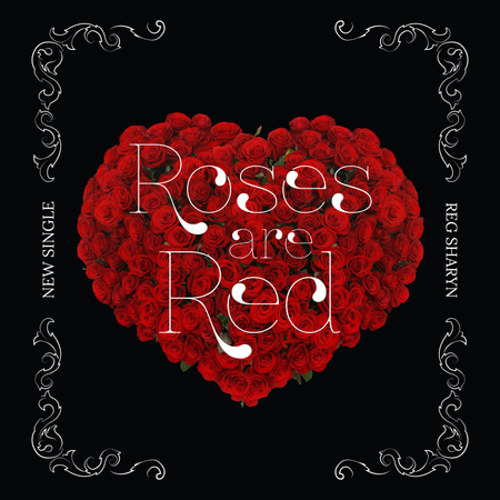 Red roses in heart shape Album Cover Design Template