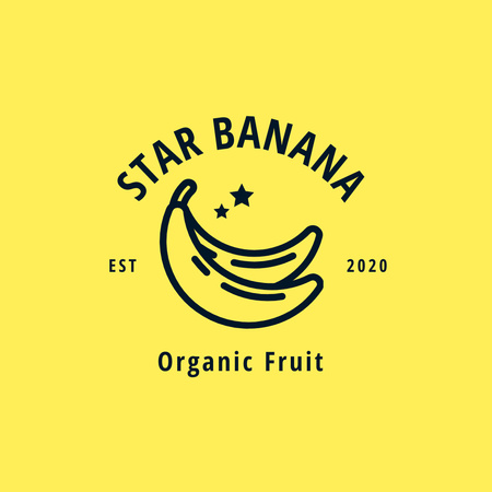 Fruit Shop Ad with Bananas Logo Tasarım Şablonu