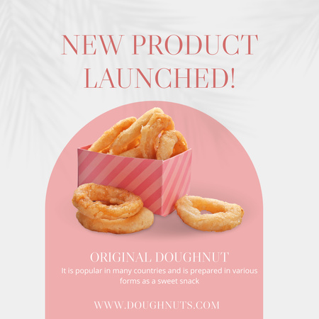New Product Sale Offer with Original Doughnut Instagram Design Template