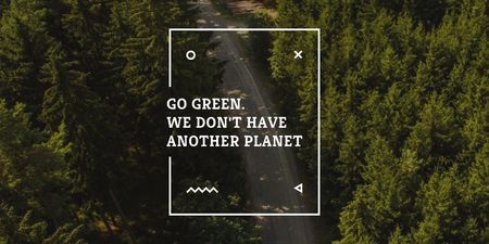 Citation about green planet Twitter Design Template