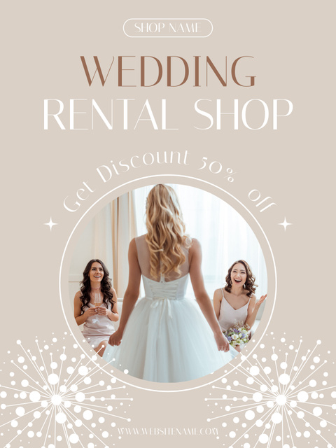 Special Discount at Wedding Rental Shop Poster US Design Template