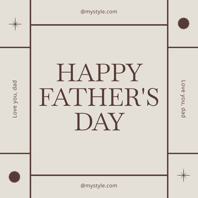 Happy Father's Day Sincere Greetings Instagram Tasarım Şablonu