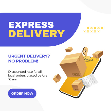 Urgent Delivery Services Instagram AD Design Template