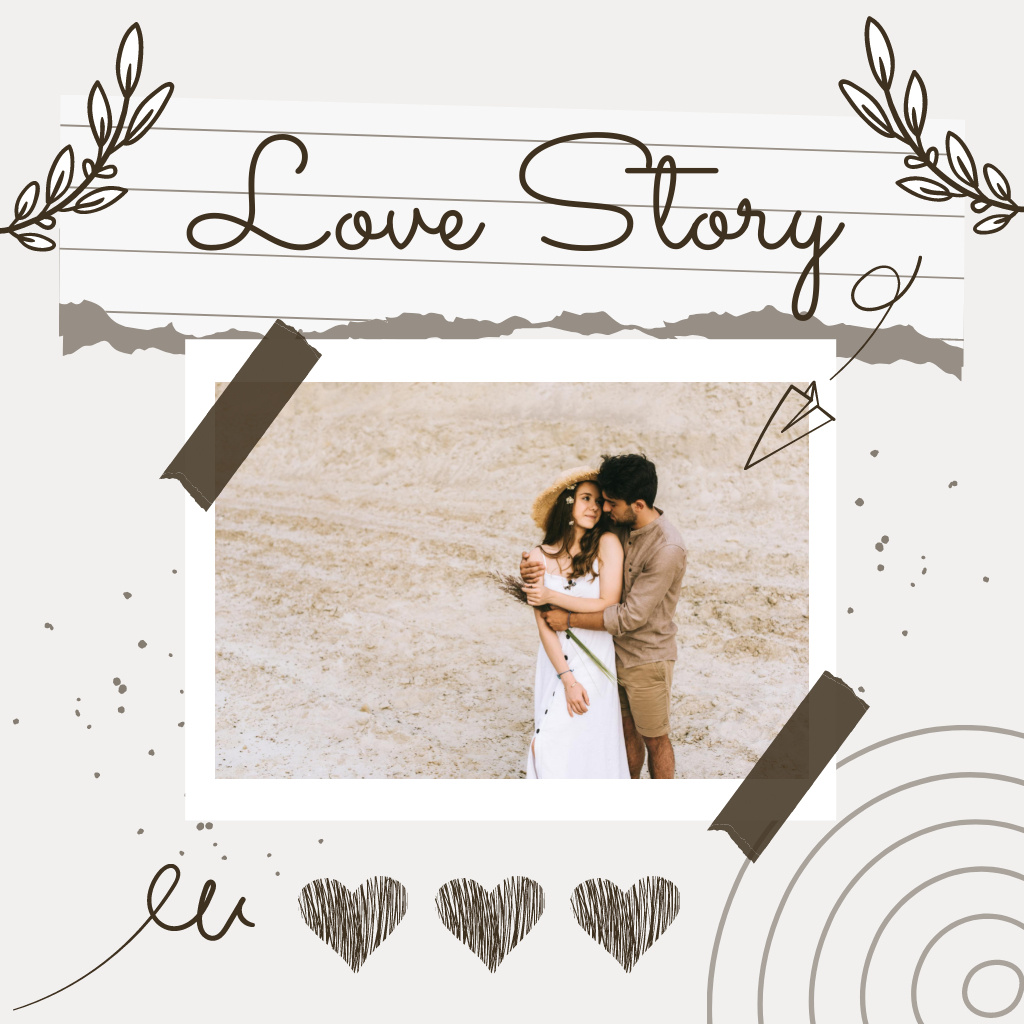 Template di design Young Couple Love Story Photos Photo Book