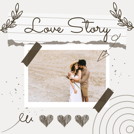 若いカップルのラブストーリーの写真 Photo Bookデザインテンプレート