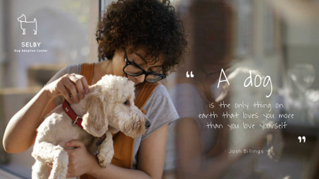 Dog Quote Cute Puppy with Owner Full HD video Design Template