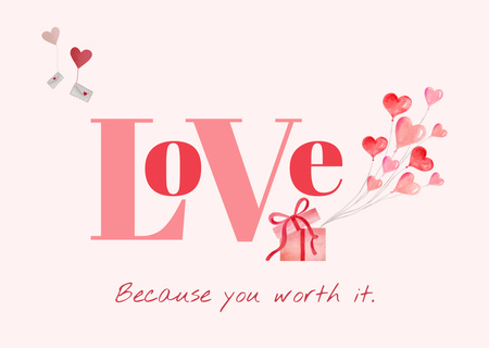 Aranyos mondat Valentin-napon Postcard tervezősablon