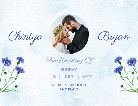 Template di design Annuncio di celebrazione del matrimonio al Balroom Hotel Invitation 13.9x10.7cm Horizontal
