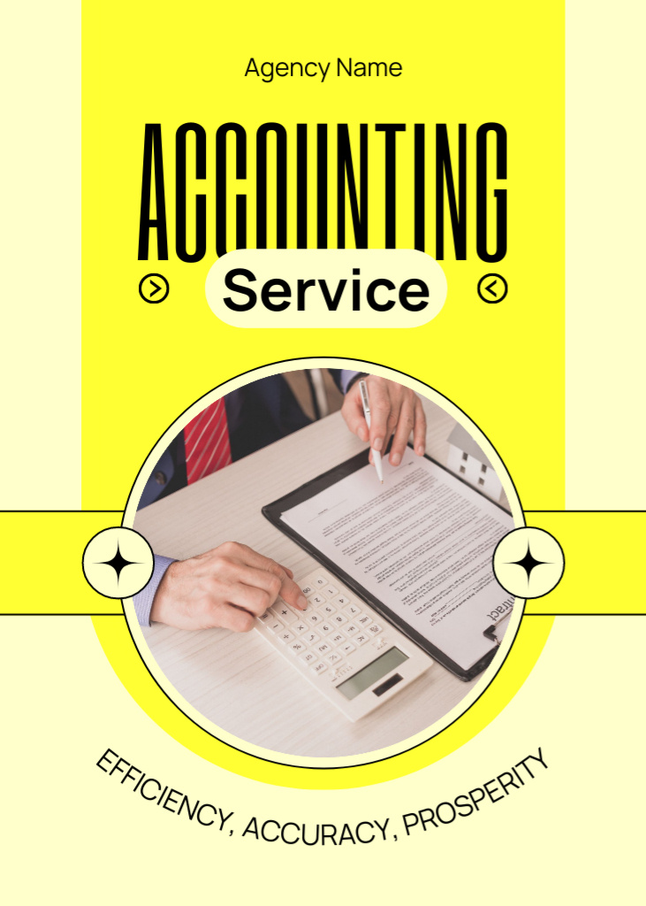 Accounting Services Ad with Tablet Flayer Modelo de Design