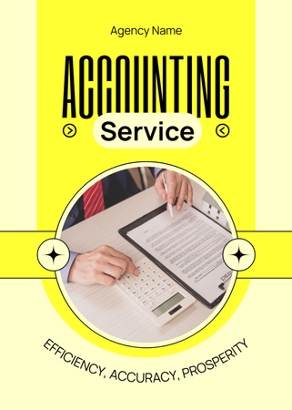 Ontwerpsjabloon van Flayer van Accounting Services-advertentie met tablet