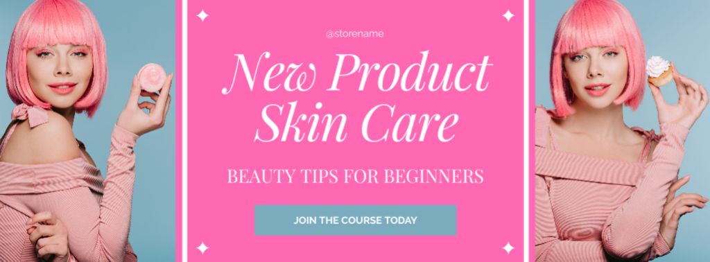 Fresh Skincare Product From Special Pink Collection Facebook coverデザインテンプレート