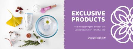 Beauty Shop Offer with Natural Skincare Products Facebook cover Design Template