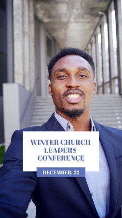 Оголошення Зимової церковної конференції TikTok Video – шаблон для дизайну