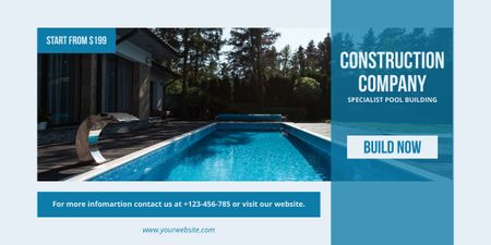 Offer Services Company for Construction of Swimming Pools Image Design Template